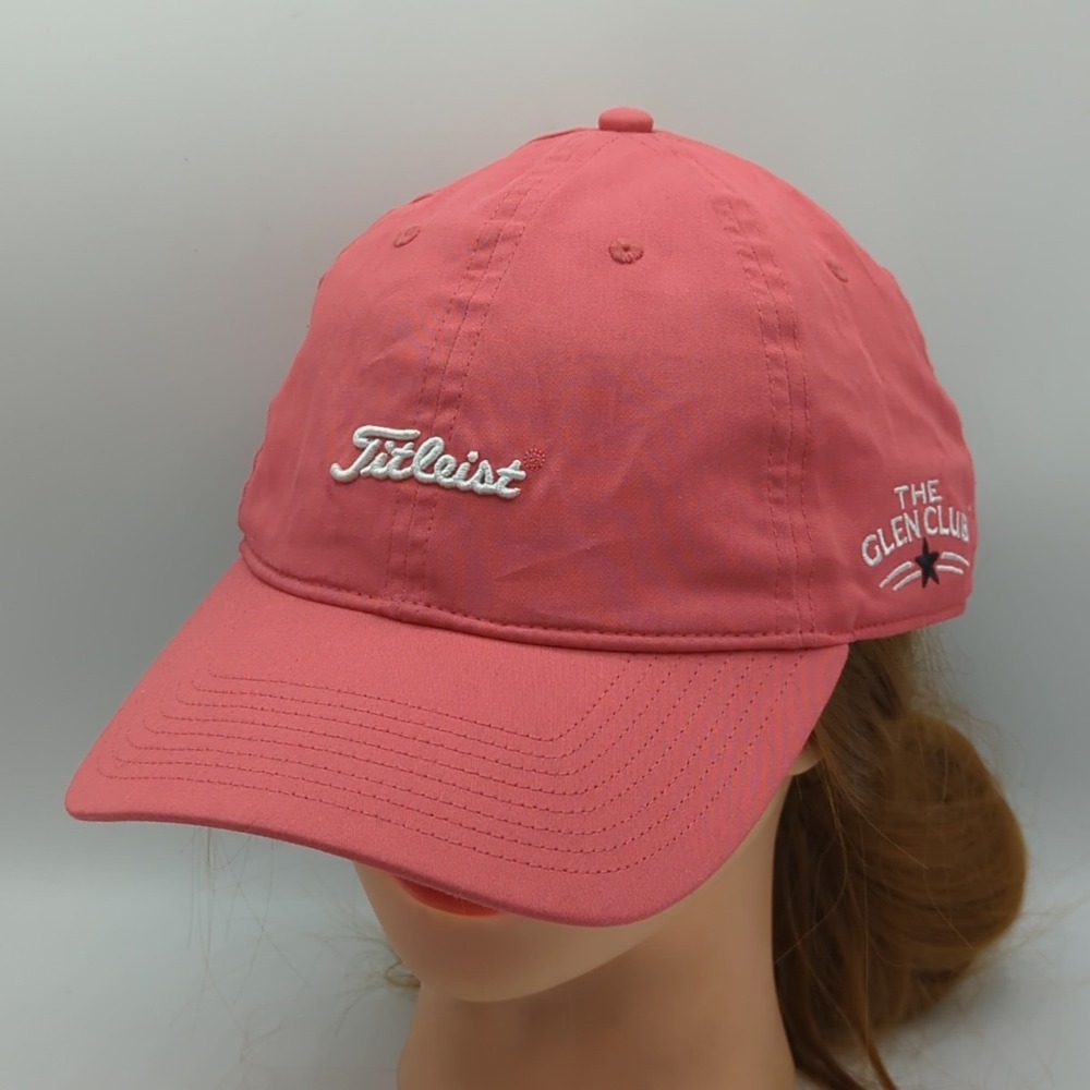 Titleist The Glen Club Golf Hat Cap Adjustable Pink/Peach Embroidered Logo